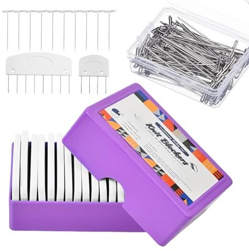 Knit Blockers, Set di 20 Knit Blocking Combs e Extra 100 T-Pin, Bloccatori per Maglieria, Pettini di Blocco a Maglia, Knit Blocking per Bloccare Progetti A Maglia e Uncinetto