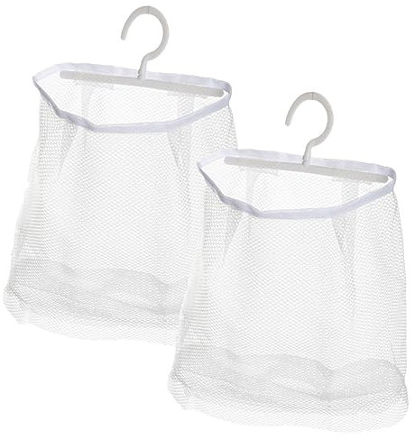 PRETYZOOM Set Di Sacchi Per Bucato in Rete Traspirante Ganci Multiuso Per Riporre Gli Oggetti Bianchi Confezione Da 2