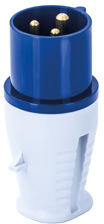 Status 3Pin Weatherproof Connector Plug, 3Pin Blue Industrial Plug, 16amp, Perfect for Camping Caravan, Motorhome, IP44, for Construction Sites, Campervan, 16AP1PK10