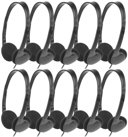 Dytabepl Kabelgebundene Kopfhörer für Klassenzimmer, 10 Pack On-Ear Kopfhörer, Klarer Klang, Stereo Headset 3,5 mm Audio-Headset für Schüler, Teenager, Bibliotheken, Computerlabore