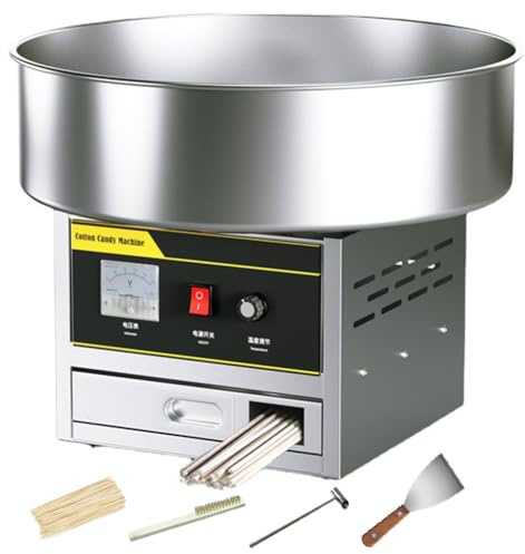 1200W Kommersiell Sockervaddsmaskin, Elektrisk Candy Floss Maker för Födelsedagsfest, för att Sätta Upp Stånd, Candy Floss Making Machine,Silver