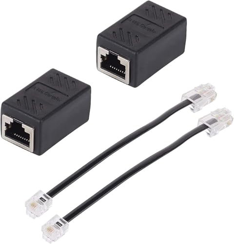 ERHUO Lot de 2 répartiteurs Ethernet RJ45, câble répartiteur réseau RJ45, adaptateur RJ45 femelle vers RJ11 mâle pour extendeur de câble Ethernet