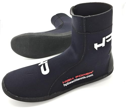 HIGH POWER HP Calzari Beach Tennis e Beach Volley 3mm con Suola Rinforzata e Antiscivolo (Nero, Sistema Taglie Calzature EU, Adulto, Numero (Range), Media, 43, 44)