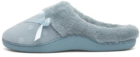 The Slipper Company Womens Aqua Bow Mule Slipper - Size 6 UK - Blue