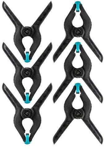 Ideen mit Herz | Federzwingen | Klemmzwingen | Leimzwingen | zum Fixieren, Halten und Spannen von Werkstücken | bewegliche Greifflächen | 10,5 cm x 9 cm x 2,8 cm | 6 Stück