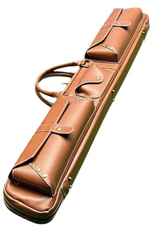 rongweiwang Borsa Professionale per Stecche da Biliardo, Custodia Portatile in Pelle PU per Stecche da Biliardo, progettata per e Accessori, Custodia Portatile in Pelle PU per, Marrone, 83x13 cm