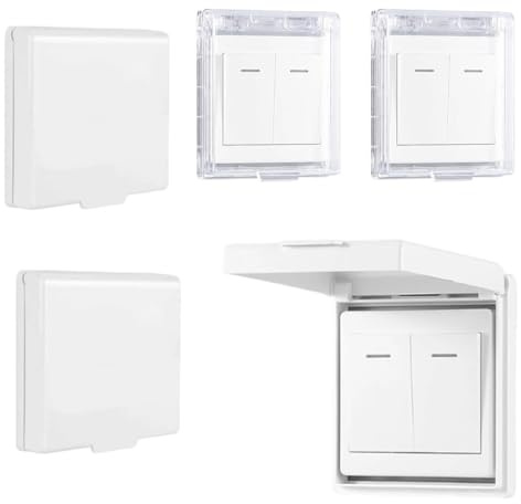 ZUWIJEQ 4 Pcs Copri Presa Elettrica Bambini Impermeabile, Flip-Top Copriprese per Bambini Tipo 86,Copri Ciabatta Elettrica,Proteggi Prese,Autoadesive Scatola Prese per Cucina,Bagno,Soggiorno e Esterno