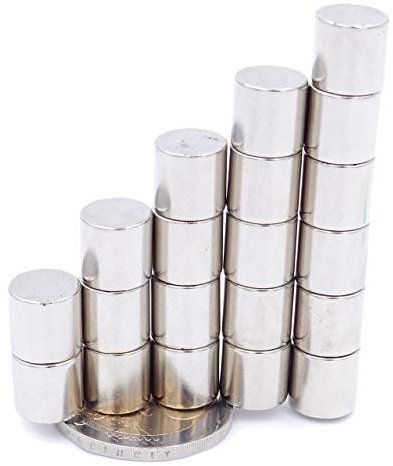 Brudazon | 20 Mini Scheiben-Magnete 10x10mm | N52 stärkste Stufe - Neodym-Magnete ultrastark | Power-Magnet für Modellbau, Foto, Whiteboard, Pinnwand, Kühlschrank, Basteln | Magnetscheibe extra stark