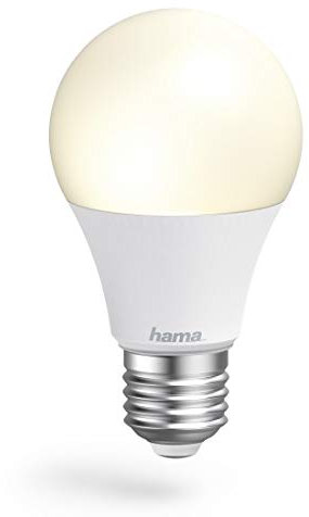 Hama WLAN Lampe mit Lampenfassung E27, (Smart Lampe funktioniert ohne Hub, LED Leuchtmittel mit 10W in Glühbirnenform, Sprach-/App-Steuerung, Smart Home Lampe für verschiedene Lichtatmosphären) Weiß