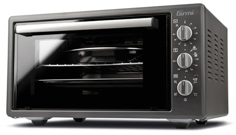 Girmi FE4500 Forno Elettrico Ventilato, 1400 W, 45 Litri, Timer 90 min, Termostato Regolabile, Funzioni Cottura Base, Grill, Combinata, Accesori Inclusi, Grigio Antracite