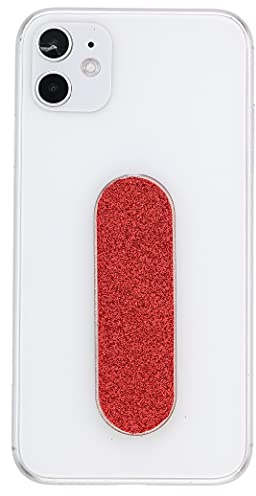 MOMOSTiCK - Das Original Smartphone Fingerhalter - Handy Fingerhalterung Ständer Griff - Handy Halter (Pearl Serie - Rot PU)