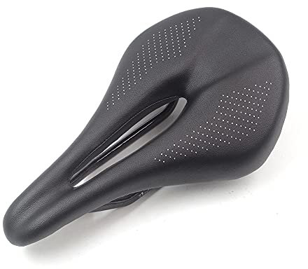 WALGUN Asiento ligero de fibra de carbono para hombres y mujeres, cómodo cuero cubierta MTB Mountain Road Bike Carbon Rail Sillín de bicicleta - 143mm/155mm (negro, 143mm)
