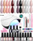Kit Semipermanente Unghie Phoenixy 12 Colori Kit Unghie con 36W Lampada U V/LED Kit Unghie Gel Completo con Base Top e Matt Coat Semipermanente Unghie Kit Completo