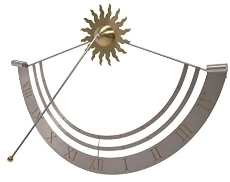 VARILANDO Sonnenuhr mit römischen Ziffern, Metall, pulverbeschichtet, Silber-/goldfarben