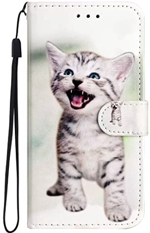 Ufgoszvp Lederhülle für Sony Xperia 1V 2023 Flip Hülle Wallet Handytasche Case Handyhülle PU Leder Tasche Case Kartensteckplätzen Schutzhülle für Sony Xperia 1V 2023 Handy Hüllen Happy Cat