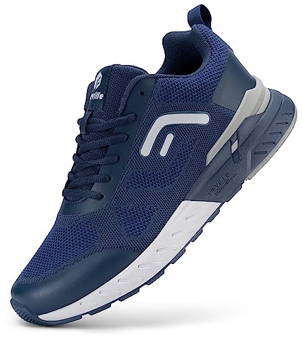 FitVille Scarpe da Camminata Uomo Pianta Larga Sneakers Ginnastica Casual Sportive Scarpe da Corsa Running Larghe Jogging Blu 46 EU X-Larga