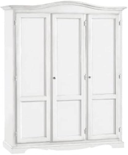Mar.c.a. Design - Armario de madera maciza Arte Povera 158 x 56 x 197 cm - 3 puertas con sombrero Gendarme redondo - Made in Italy