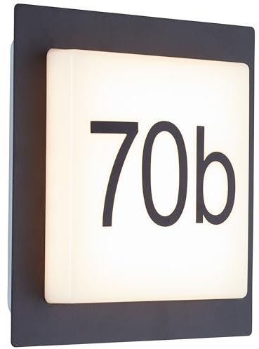 Brilliant Lampada da facciata nera Sten con numero civico - G96502/75