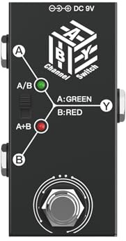 HUIOP Pédale d'effets, ABY Box Sélecteur de ligne Commutateur AB Mini pédale d'effet de guitare Transmission bidirectionnelle Boîtier en métal Support antidérapant Modes A/B ou A et B