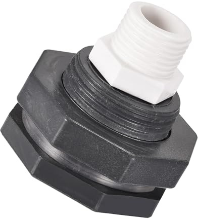 Unifizz PVC skotttank adapter med tråd rörmontering G1/2 tråd för regntunnor vattentank akvarier dammar 1 set