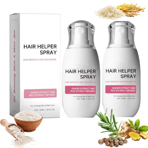 2pcs Bello Hair Helper Spray, Rice Water Hair Growth Spray for Women & Men, Nutrition Hair Regrowth Serum for Thinning Hair, Hair Thickening and Nourishing,50ml*2