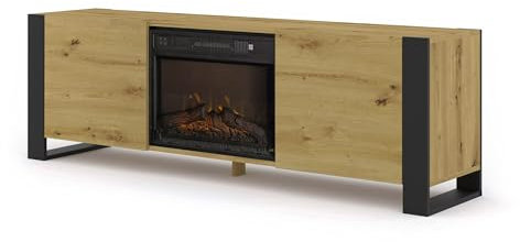 Homlando Mondi - Mueble para TV (180 cm, con chimenea eléctrica, roble Artisan)