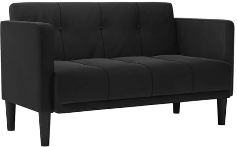 vidaXL Loveseat soffa svart 111 cm sammet