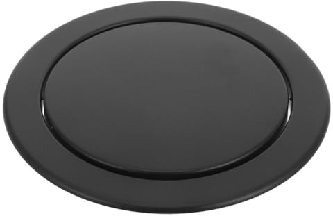 HOLIDYOYO Tapa de cubo de basura integrada de acero inoxidable con tapa basculante 9,92 x 9,92 x 1,30 pulgadas para encimera de cocina y baño, ahorra espacio para habitaciones de hotel y hogar
