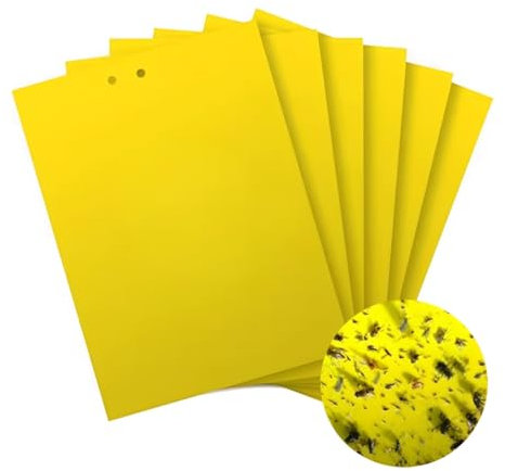 Plant Fly Stickers, 30 Pack Dual-Sided Fly Paper for Indoor and Outdoor Use, Yellow Sticky Traps for Fungus Gnats and Other Insects, 20 X 15 Cm/7.88 X 5.9in Sticky Traps for Plants