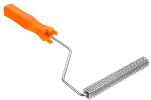 POPETPOP Rouleau De Démoussage Nivellement Mousse Patin à Roulettes Dopé Outil Rouleau De Ciment Chape Autonivelante à Pointes Bulle Supprimer Une Partie De L'appareil Orange Aluminium