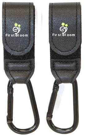 Buggy Clips 2 PCS - Heavy Duty with an impressive 27kg bearing capacity Universal Clips for Strollers, Prams, and Mobility Scooters, Non-Slip, Premium PU Leather, for Shopping & changing Bags