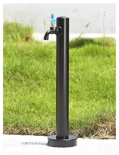 Colonne d'eau décorative en acier inoxydable avec robinet, fontaine autoportante pour jardin et terrasse