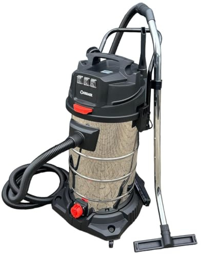 Industriesauger 3000W 100 Liter Edelstahl Behälter Industriestaubsauger | Staubsauger mit 3 Saugmotoren je 1000 Watt | Nasssauger für Baustelle Nass Trocken Sauger Industrie Gewerbe Baustellensauger
