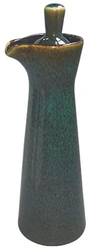 HXY Ceramic Olive Oil Dispenser Bottle,Traditional Japanese Ceramic Soy Sauce Dispenser - 120ml Pottery Soy Sauce and Vinegar Bottle,Vinegar Container Jar Suitable for Storage Coffee Syrups (Green)