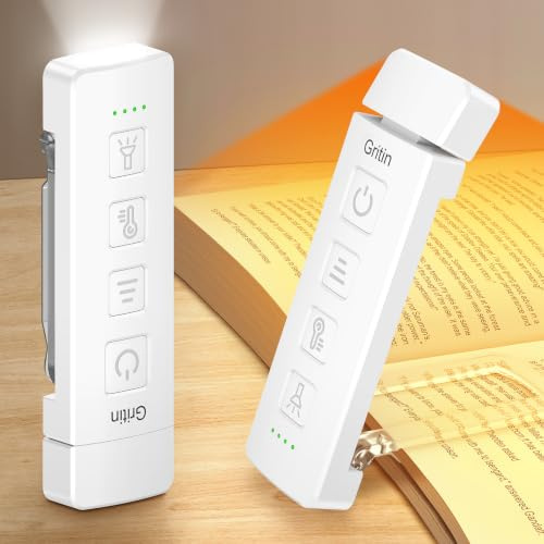 Gritin 2026 Gen 2 Leselampe Buch Klemme & Taschenlampe 8 Vollspektrum-LEDs