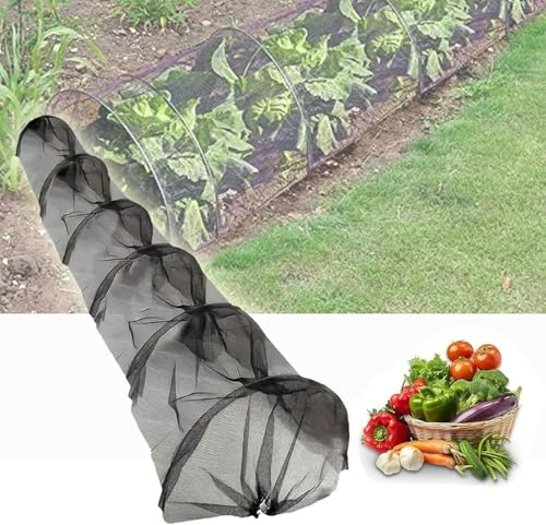 Tunnel da Giardino per Piante e Orto, Serra a Tunnel Protettiva con Rete Anti-Insetti, Protezione Sole, Vento, Pioggia e Grandine, Copertura Orto Resistente e Facile da Montare, 300 x 45 x 45 cm (1)
