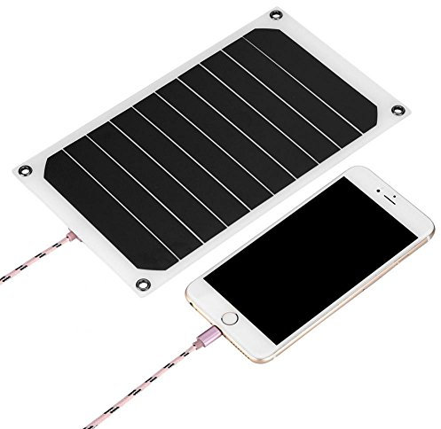 VBESTLIFE Portable 10W IP64 Panel Solar Exterior Cargador de energía móvil 5V Salida USB, para Viajes, Deportes, Senderismo, Camping, Playa y Otras Actividades al Aire Libre
