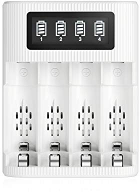 EBL LCD Akku Ladegerät für wiederaufladbare AA AAA Batterien, EBL FY-409 2 Ports Micro USB & Type C - AA AAA Batterieladegerät