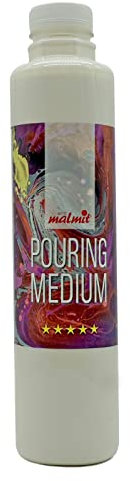 malmit Pouring Medium, Silikon Öl, Acryl Fluid für Fließtechniken von Acrylfarben (750 ml Pouring)
