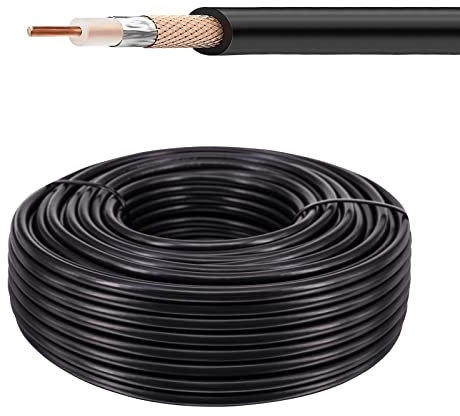 urcianow RG58 30 Metros Cable Coaxial RG58 50 Ohm Antena WiFi Baja Pérdida, para Walkie Talkie/Radio, con Conectores BNC/SMA/UHF