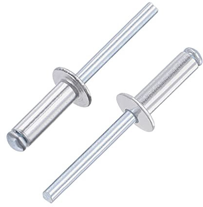 PATIKIL 6mm Diametro 20mm Impugnatura Lunghezza Cieco Rivetti, 25pz Alluminio Tirare Rivetti Nucleo Decorazione Rivetti, Argento Tono