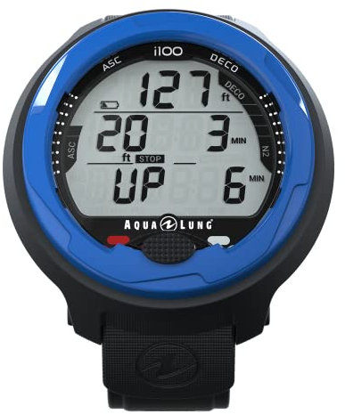 Aqualung I100 - Computer subacqueo misto, navigazione intuitiva con un solo pulsante, quattro modalità operative, regolazione dell'altitudine, computer subacqueo Aqua lung per le immersioni subacquee