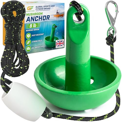 Gradient Fitness 8 lb Mushroom Boat Anchor | Small Boat Anchor, Canoe Anchor, Pontoon Anchor. Premium Lake or River Anchor. Mushroom Anchor for Boat. Jon Boat Anchor Kit.