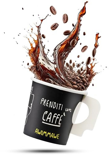 awimmawe 150 vasos de café de 120 ml con mango de papel desechable biodegradable, tazas de espresso desechables de cartón para llevar biodegradables, ecológicos, resistentes a bebidas calientes