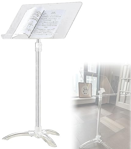 Portable Violin Music Stand, Acrylic Sheet Music Stand, High Transparency, Stability, Music Book Stand, Height Adjustable 91-141cm, Service Menu Counter, Sheet For Guitar Players