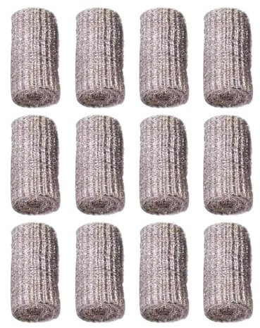 Scrubber de lana de acero | 12 esponjas para la limpieza | Lavaplatos fácil de limpiar | Esponjas abrasivas para el hogar | Hilo de algodón fino | Mopa multiusos para la limpieza de platos, sartenes