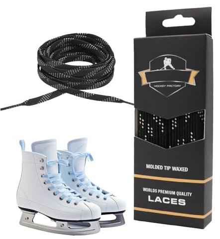 Vaxad spets för rullskor, rullskosnören – dubbla flätade rullskridskor – bekväma skridskoskotillbehör för skridskor, hockeyskridskor, rullskor, inline-skridskor, svart, 96