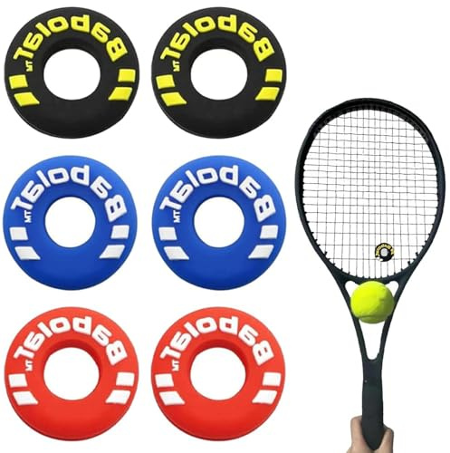 6 Pcs Tennis Racket Shock Absorbers, Rubber Tire Shape Vibration Dampeners