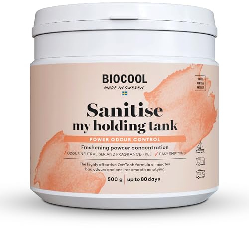 Biocool Holding Tank Treatment Powder 500g – Fragrance-Free Toilet Chemical Alternative | Breaks Down Waste & Neutralises Odours | No Liquid, No Perfume | Motorhome, Caravan & Boat | 80 Days
