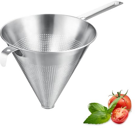 Westmark Spitzsieb Chinois Pro – Feines Passiersieb mit Rundum-Lochung – Edelstahl Sieb – Perfekt für Fonds, Cremes & Saucen – Silber, Ø 20 cm